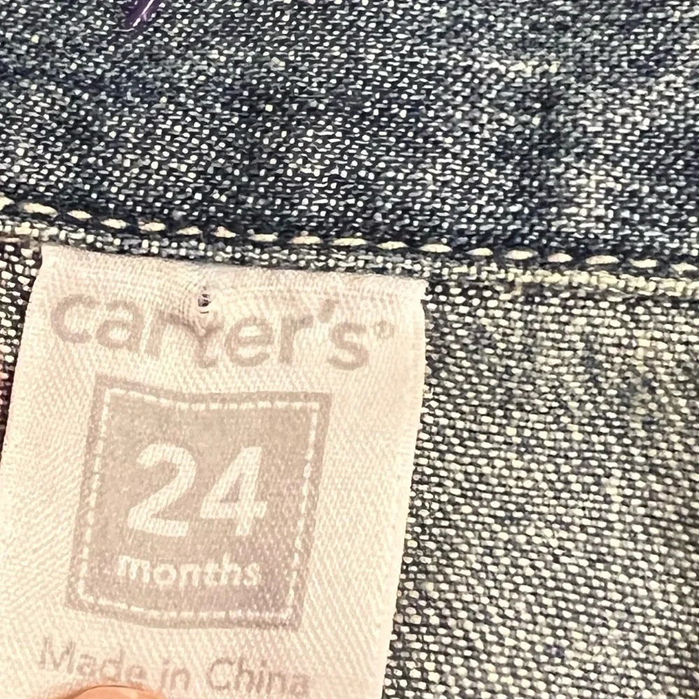 Carter’s Vintage Denim Jean Jacket Size 24 Months with Whale Tail
